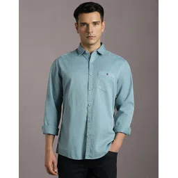 louis philippe Men Slim Fit Solid Spread Collar Casual Shirt-picture-13