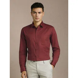 Louis Philippe Men Slim Fit Solid Spread Collar Pure Cotton Formal Shirt-picture-27