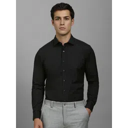 Louis Philippe Men Slim Fit Spread Collar Solid Cotton Formal Shirt-picture-23