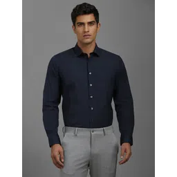 Louis Philippe Men Slim Fit Spread Collar Solid Cotton Formal Shirt-picture-12