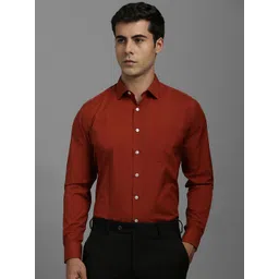 Louis Philippe Men Slim Fit Spread Collar Solid Cotton Formal Shirt-picture-18