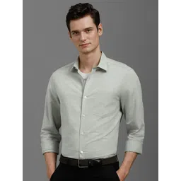 Louis Philippe Men Slim Fit Spread Collar Solid Formal Shirt-picture-36