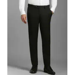 louis philippe Men Slim Tapered Fit Flat-Front Trousers-picture-14