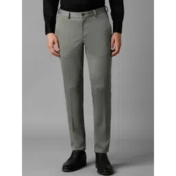 Louis Philippe Men Slim Tapered Fit Textured Mid-Rise Formal Trousers-picture-18