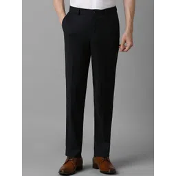 Louis Philippe Men Solid Mid Rise Slim Fit Formal Trousers-picture-28
