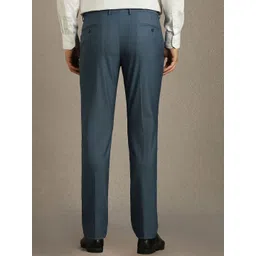 Louis Philippe Men Solid Slim Fit Mid-Rise Plain Flat Front Formal Trousers image 4