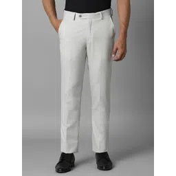 Louis Philippe Men Solid Slim Fit Trousers-picture-15