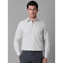 Louis Philippe Men Spread Collar Checked Cotton Formal Shirt-picture-10