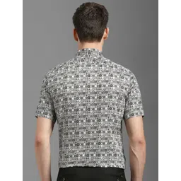 Louis Philippe Men Spread Collar Ethnic Printed Cotton Slim Fit Semiformal Shirt image 4