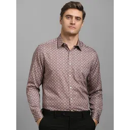 Louis Philippe Men Spread Collar Geometric Printed Cotton Formal Shirts-picture-11