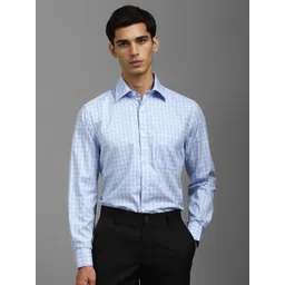 Louis Philippe Men Spread Collar Micro Checked Cotton Formal Shirt-picture-23