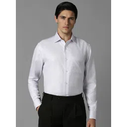 Louis Philippe Men Spread Collar Self Design Pure Cotton Formal Shirt-picture-34