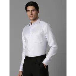 Louis Philippe Men Spread Collar Self Design Pure Cotton Formal Shirt image 3