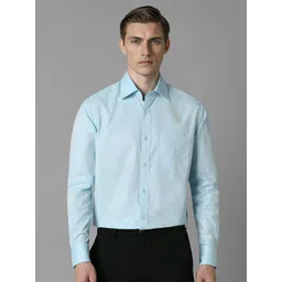 Louis Philippe Men Spread Collar Textured Cotton Formal Shirt-picture-29