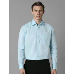 Louis Philippe Men Spread Collar Textured Cotton Formal Shirt-picture-38