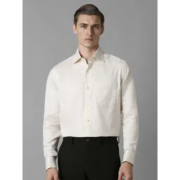 Louis Philippe Men Spread Collar Textured Cotton Formal Shirt-picture-31