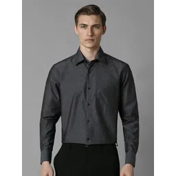 Louis Philippe Men Spread Collar Textured Cotton Formal Shirt-picture-40