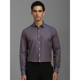 Louis Philippe Men Spread Collar Textured Cotton Slim Fit Formal Shirt-picture-37