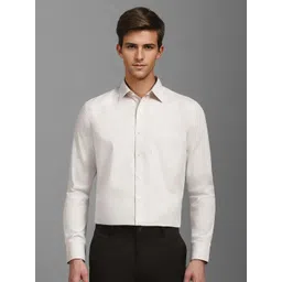 Louis Philippe Men Spread Collar Textured Cotton Slim Fit Formal Shirt-picture-20