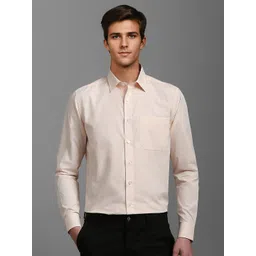 Louis Philippe Men Spread Collar Textured Cotton Slim Fit Formal Shirt-picture-23