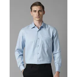 Louis Philippe Men Spread Collar Textured Printed Cotton Formal Shirt-picture-15