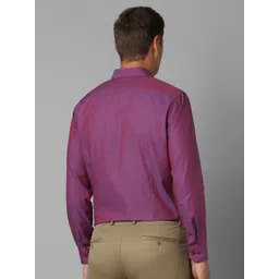 Louis Philippe Men Spread Collar Textured Printed Cotton Slim Fit Formal Shirt image 4