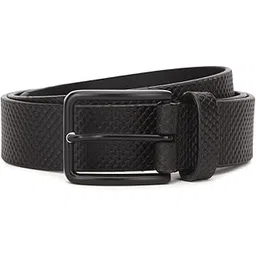 louis philippe Men Textured Casual Italian Leather with Matt Black Buckle Belt-picture-16