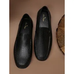 Louis Philippe Men Textured Leather Loafers-picture-34