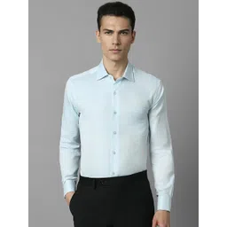 Louis Philippe Men Textured Self Design Pure Cotton Formal Shirt-picture-34
