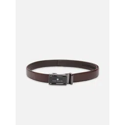 Louis Philippe Men Textured Slider Buckle Closure Leather Formal Belt-picture-11