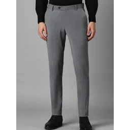 Louis Philippe Men Textured Slim Fit Trousers-picture-28