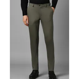Louis Philippe Men Textured Slim Fit Trousers-picture-32