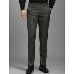 Louis Philippe Men Textured Slim Fit Trousers-picture-21