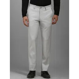Louis Philippe Men Textured Slim Fit Trousers-picture-34