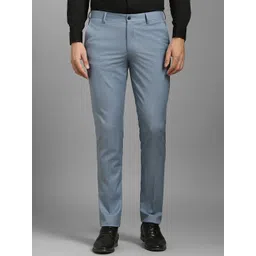 Louis Philippe Men Textured Slim Fit Trousers-picture-33