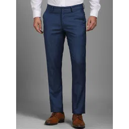 Louis Philippe Men Textured Slim Fit Trousers-picture-25