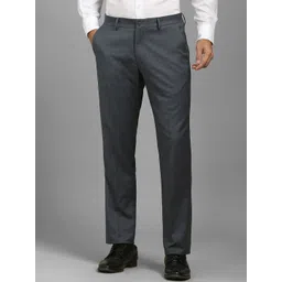 Louis Philippe Men Textured Slim Fit Trousers-picture-29