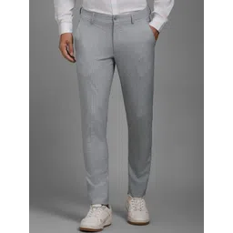 Louis Philippe Men Textured Slim Fit Trousers-picture-35