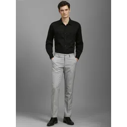 Louis Philippe Men Textured Slim Fit Trousers image 5