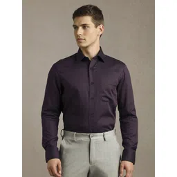 Louis Philippe Men Textured Spread Collar Pure Cotton Formal Shirt-picture-16