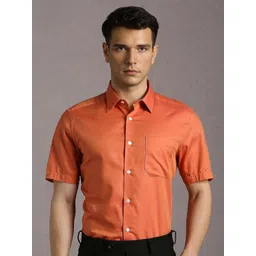 Louis Philippe Men Textured Spread Collar Pure Cotton Formal Shirt-picture-34