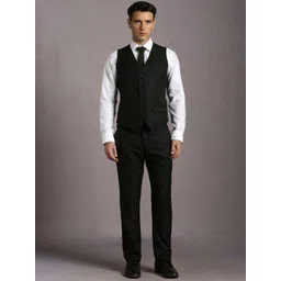 Louis Philippe Men Textured Three Piece Suit-picture-32