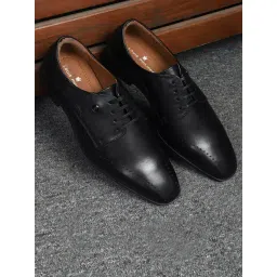 Louis Philippe Men's Black Derby Shoes-picture-28