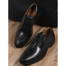Louis Philippe Men's Black Derby Shoes-picture-29