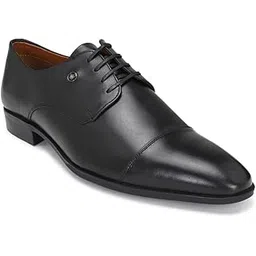 louis philippe Men's Black Leather Oxford Shoes, 10-picture-11