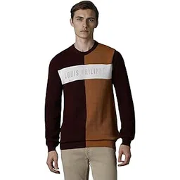 louis philippe Men's Cotton Crew Neck Sweater (LYSWCRGP688438_Brown-picture-16