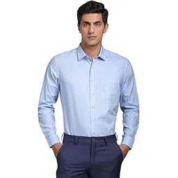 louis philippe Men's Easy to Iron Premium Cotton Wrinkle Resistant Slim fit Textured Formal Shirt-picture-31