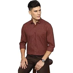 louis philippe Men's Premium Cotton Easy to Care Slim fit Checks Casual Shirt with Natural Stretch-picture-27