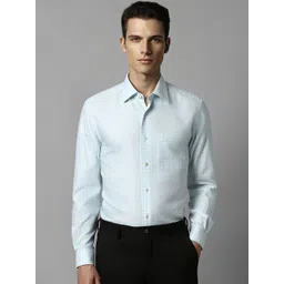 Louis Philippe Micro Checked Regular Fit Cotton Formal Shirt-picture-43