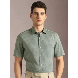 Louis Philippe Micro Checks Checked Formal Lyocell Shirt-picture-25